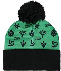 img 2 attached to Zelda Kids Green Fleece Beanie with Pom and Gloves Set: Warmth and Style for Young Adventurers