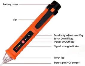 img 3 attached to ⚡️ Hongee Non-Contact AC Voltage Tester: Adjustable Sensitivity with LED Flashlight & Beeper - Pocket Clip included