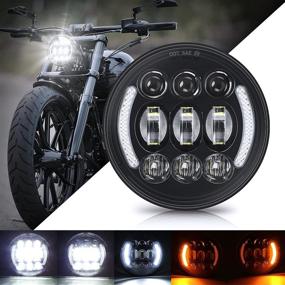 img 4 attached to 🚗 Enhance Your Ride with SUPAREE 5-3/4” 5.75 Inch LED Headlight: Halo DRL Turn Signal for Dyna Street Bob Super Wide Glide Low Rider Night Rod Train Softail Deuce Sportster Iron 883