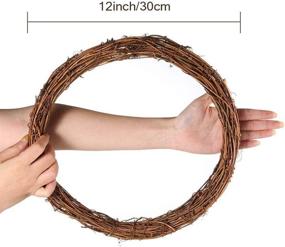 img 2 attached to DIY Christmas Craft: 12 Inch Natural Grapevine Wreaths - Perfect for Rattan Front Door Wall Hanging, Holiday Party Decor (2 Pack)