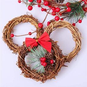 img 1 attached to DIY Christmas Craft: 12 Inch Natural Grapevine Wreaths - Perfect for Rattan Front Door Wall Hanging, Holiday Party Decor (2 Pack)