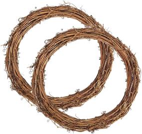 img 4 attached to DIY Christmas Craft: 12 Inch Natural Grapevine Wreaths - Perfect for Rattan Front Door Wall Hanging, Holiday Party Decor (2 Pack)