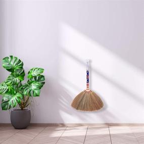 img 3 attached to 🧹 SKENNOVA - Thai Vintage Dusting Brush Grass Broom: 17 inch Tall Household Essential