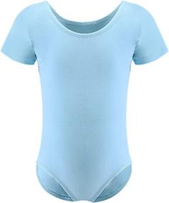 img 4 attached to 🩰 Dancina Cotton Short Sleeve Ballet Leotard for Girls, Ages 2-10