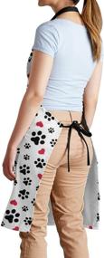 img 2 attached to 🐾 Adjustable Neck Women's Kitchen Bib Cook Apron with Pocket for Cooking, Baking, and Gardening Featuring Dog Paws Design