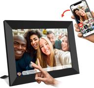 цифровая рамка для фотографий frameo с сенсорным экраном ips hd 10.1 дюйма, wifi, 16 гб памяти, авторотацией, простой настройкой и бесплатным приложением для обмена фотографиями или видео в любом месте, возможность крепления на стену. логотип