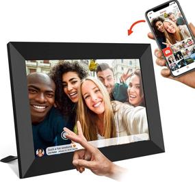 img 4 attached to Цифровая рамка для фотографий FRAMEO с сенсорным экраном IPS HD 10.1 дюйма, WiFi, 16 ГБ памяти, авторотацией, простой настройкой и бесплатным приложением для обмена фотографиями или видео в любом месте, возможность крепления на стену.