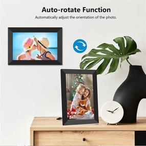 img 1 attached to Цифровая рамка для фотографий FRAMEO с сенсорным экраном IPS HD 10.1 дюйма, WiFi, 16 ГБ памяти, авторотацией, простой настройкой и бесплатным приложением для обмена фотографиями или видео в любом месте, возможность крепления на стену.