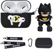 🎧 maxjoy compatible airpods pro case cover: cute cartoon silicone protective cover with neck lanyard keychain for apple airpods pro - black логотип