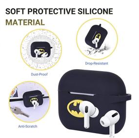 img 2 attached to 🎧 Maxjoy Compatible Airpods Pro Case Cover: Cute Cartoon Silicone Protective Cover with Neck Lanyard Keychain for Apple Airpods Pro - Black
