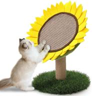 🌻 sunflower cat scratching post - interactive sisal scratcher board for kitty - cute furniture activity pad toy - natural claw scratching post for kitten & cat - 18x12 inch logo