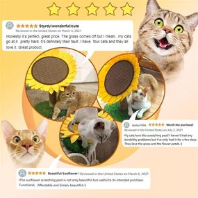 img 1 attached to 🌻 Sunflower Cat Scratching Post - Interactive Sisal Scratcher Board for Kitty - Cute Furniture Activity Pad Toy - Natural Claw Scratching Post for Kitten & Cat - 18x12 Inch