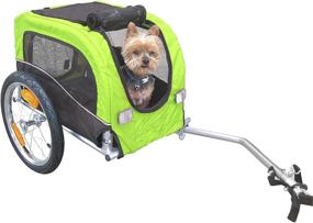 img 1 attached to Green Pet Bike Trailer – Booyah Small Dog Bicycle Trailer for Pets