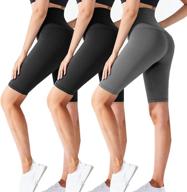 cthh 3 pack women's high waisted biker shorts - workout, running, athletic, yoga, gym shorts logo