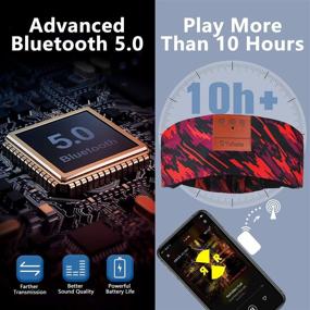 img 2 attached to 💤 2021 Upgraded Sleep Headphones Bluetooth Headband by Tufusiur - Soft, Elastic Band for Running, Yoga, Travel, Meditation - Purple