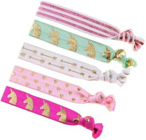 img 3 attached to 🦄 Dazzling Unicorn Hair Ties: Elastic Hair Ties for Girls, Perfect Party Favors