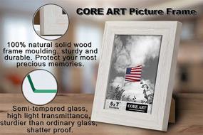 img 2 attached to Chic Rustic White Wood 5x7 Picture Frame 🖼️ Set - High-Definition Glass, Wall/Tabletop Display - CORE ART