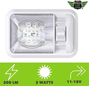 img 1 attached to 💡 High-Performance 12V LED RV Ceiling Dome Light with Switch - Illuminate Your Trailer Camper Interior Efficiently! (300LM)