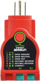 img 4 attached to 🔌 ALLOSUN EM9807 GFCI North American AC Electrical Outlet Receptacles Socket Tester: Ultimate RED Diagnostic Tool