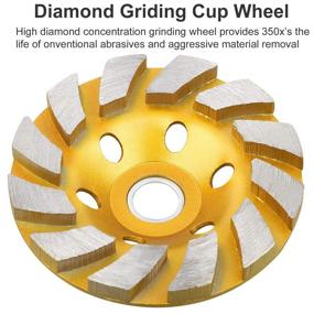 img 3 attached to 🛠️ Linkhood 4-Inch Diamond Cup Grinding Wheel with 12-Segment Turbo Row - Heavy Duty Concrete Grinding Disc Tool for Angle Grinder - Ideal for Granite, Stone, Marble, Masonry, and Concrete Surfaces