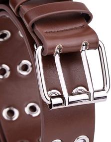 img 3 attached to Sportmusies Double Grommets Leather Fashion Men's Accessories