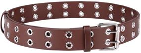 img 1 attached to Sportmusies Double Grommets Leather Fashion Men's Accessories