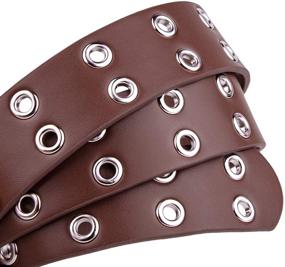 img 2 attached to Sportmusies Double Grommets Leather Fashion Men's Accessories