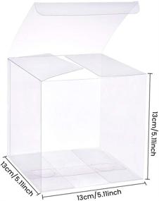 img 3 attached to 💍 BENECREAT 10PCS Clear Wedding Favor Boxes 5x5x5" Square PVC Transparent Gift Boxes for Candy Chocolate Valentine's Day