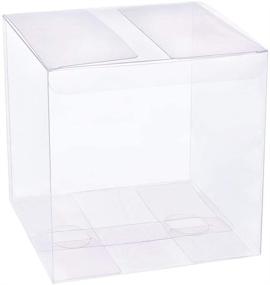 img 4 attached to 💍 BENECREAT 10PCS Clear Wedding Favor Boxes 5x5x5" Square PVC Transparent Gift Boxes for Candy Chocolate Valentine's Day