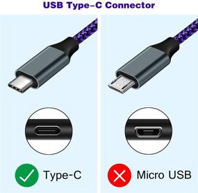 img 3 attached to High-Speed 10FT Nylon Braided USB C Cable by Aupek - Fast Charger Cord for Nintendo Switch, Google Pixel, Samsung Galaxy Note 8 S9 S8 S8 Plus S9 (Purple)