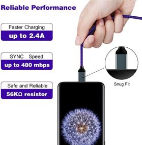 img 1 attached to High-Speed 10FT Nylon Braided USB C Cable by Aupek - Fast Charger Cord for Nintendo Switch, Google Pixel, Samsung Galaxy Note 8 S9 S8 S8 Plus S9 (Purple)
