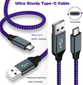 img 2 attached to High-Speed 10FT Nylon Braided USB C Cable by Aupek - Fast Charger Cord for Nintendo Switch, Google Pixel, Samsung Galaxy Note 8 S9 S8 S8 Plus S9 (Purple)