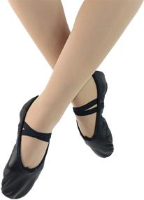 img 2 attached to 🩰 Danzcue Women's Leather Ballet Slipper Shoes - Perfect for Athletic Activities