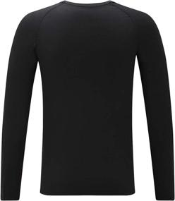 img 1 attached to DEVOROPA Boys Compression Thermal Long Sleeve Shirt, Fleece Baselayer for Soccer, Baseball Undershirt