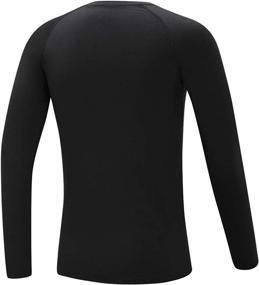 img 2 attached to DEVOROPA Boys Compression Thermal Long Sleeve Shirt, Fleece Baselayer for Soccer, Baseball Undershirt