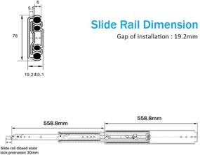 img 1 attached to YENUO 22 Inch Locking Heavy Duty Drawer Slides with Full Extension - 550mm Side Mount Ball Bearing Heavyweight Rails for Smooth Glides - 500lbs Loading Capacity - 1 Pair (with Lock)