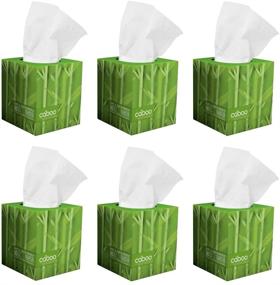 img 4 attached to 🌿 Caboo Hypoallergenic Facial Tissue Paper - Tree Free Bamboo Tissues, Eco-Friendly Tissue Box with 90 Sheets Per Cube (Pack of 6), 540 Total Sheets