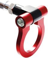 🔴 ijdmtoy red track racing style tow hook ring for jeep renegade 2015-up (latitude, sport, limited models - excluding trailhawk), lightweight aluminum construction logo
