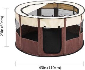 img 3 attached to 🐶 Qirreao Foldable Portable Dog Playpen – Pet Exercise Pen Indoors/Outdoors for Dogs Cats – Kennel Tent with Carrying Bag