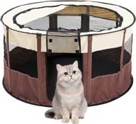 🐶 qirreao foldable portable dog playpen – pet exercise pen indoors/outdoors for dogs cats – kennel tent with carrying bag логотип