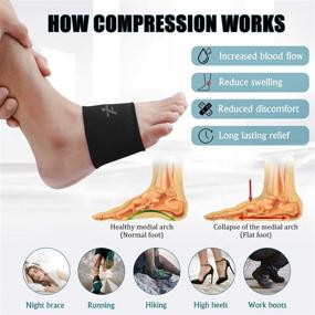 img 1 attached to 🧦 Compression Arch Sleeves: 1 Pair, Multiple Colors for Men and Women - 20-30mmHg Plantar Fasciitis Brace for Pain Relief with Patent Seam, Support for Foot Care, Heel Spurs, and Flat Feet - Black M