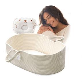 img 4 attached to 👶 Newborn Moses Basket Bassinet Cradle Baby Nest Bed with Foam Mattress - ICEBLUE HD Cotton Rope for Enhanced SEO