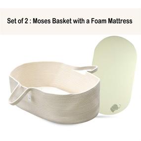 img 3 attached to 👶 Newborn Moses Basket Bassinet Cradle Baby Nest Bed with Foam Mattress - ICEBLUE HD Cotton Rope for Enhanced SEO