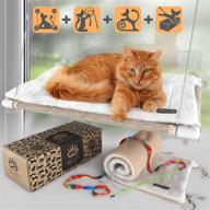 🐱 selify cat window perch: extra large & sturdy with free fleece blanket and toy! holds two large cats – easy to assemble. logo