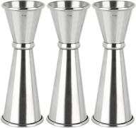 🍸 premium stainless steel 3pcs double jigger set: 1 ounce x 2 ounce cocktail jiggers & alcohol measuring tools logo