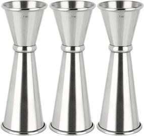 img 4 attached to 🍸 Premium Stainless Steel 3PCS Double Jigger Set: 1 Ounce X 2 Ounce Cocktail Jiggers & Alcohol Measuring Tools