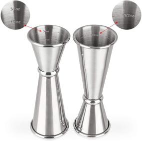 img 2 attached to 🍸 Premium Stainless Steel 3PCS Double Jigger Set: 1 Ounce X 2 Ounce Cocktail Jiggers & Alcohol Measuring Tools