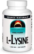 💊 source naturals l-lysine 1000 мг свободная форма - образование энергии и поддержка коллагена, 200 таблеток. логотип