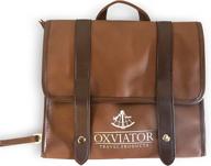 hanging leather toiletry bag by oxviator logo