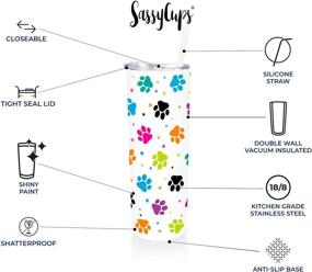 img 3 attached to SassyCups Colorful Insulated Stainless Tumbler: The Ultimate Drinkware Delight